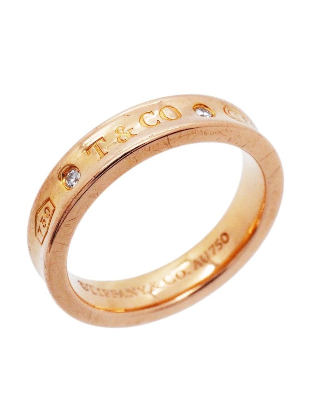 Tiffany & Co Ring Narrow Pink Gold Diamond